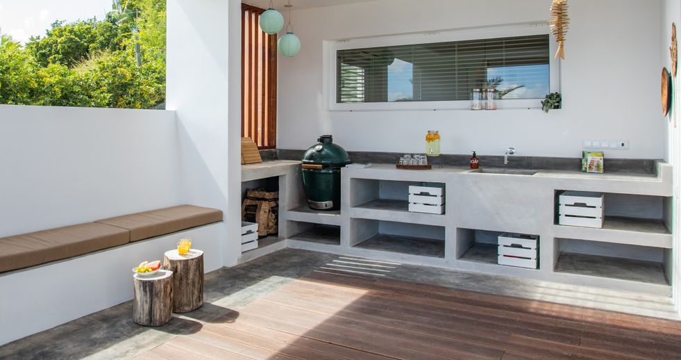 outdoor kitchen private villa curacao Villa South Beach